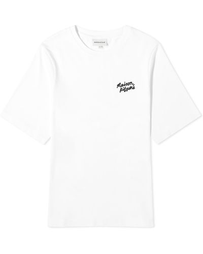 Maison Kitsuné Handwriting Logo Comfort T-Shirt - White