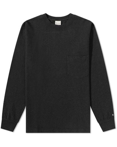 Snow Peak Long Sleeve Recycled Cotton Heavy T-Shirt - Black