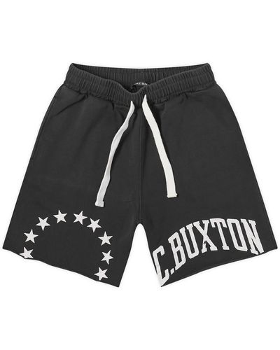 Cole Buxton Cut Off Varsity Sweat Shorts - Black