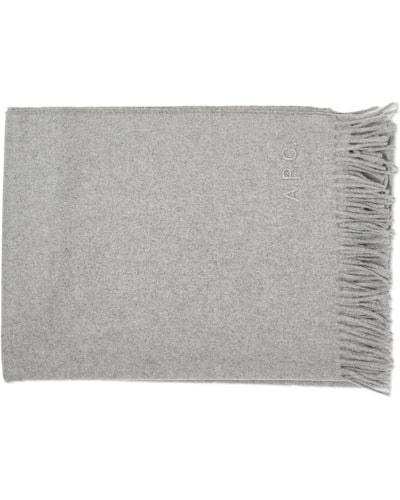 A.P.C. Brodee Logo Scarf - Gray