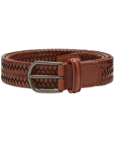 Anderson's Stretch Woven Leather Belt - Brown