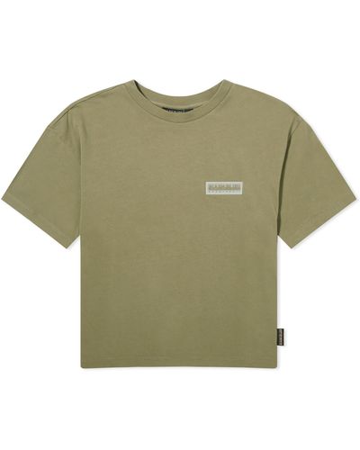 Napapijri Patch Logo Cropped T-Shirt - Green