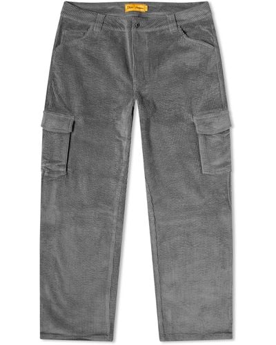 Dime Relaxed Cord Cargo Trousers - Grey