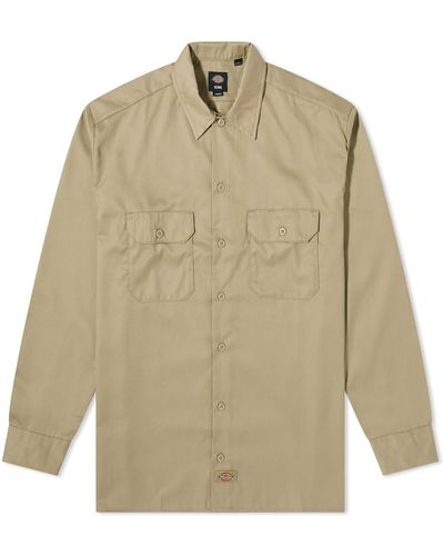 Dickies Long Sleeve Work Shirt - Natural