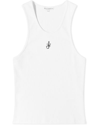 JW Anderson Anchor Embroidery Tank Vest - White