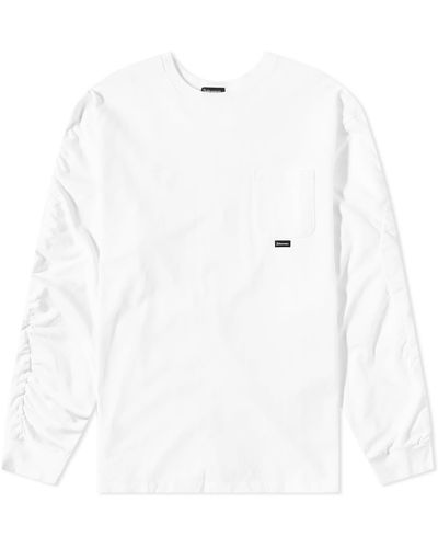 Undercoverism Oversized Long Sleeve Ruched T-shirt - White