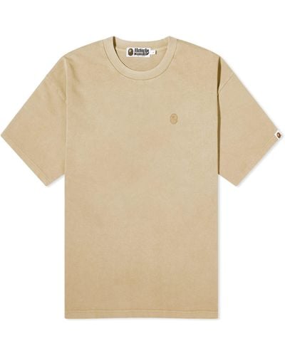 A Bathing Ape One Point Garment Dyed Pocket T-Shirt - Natural