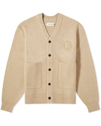 Honor The Gift Stamp Patch Cardigan - Natural