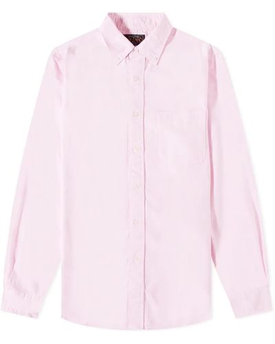 Beams Plus Button Down Oxford Shirt - Pink