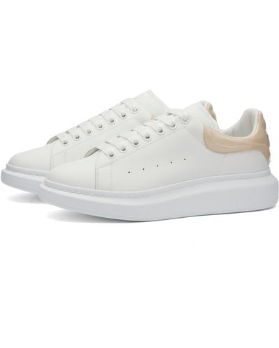 Alexander McQueen Gloss Heel Tab Wedge Sole Trainers - White