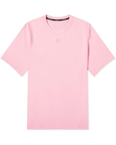 Marine Serre Organic Cotton Jersey Plain T-Shirt - Pink