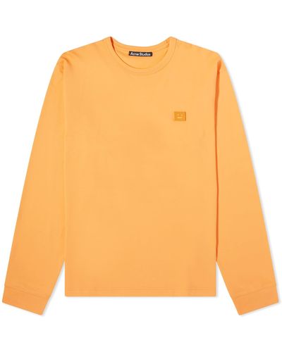 Acne Studios Long Sleeve Eisen X Face T-Shirt - Orange