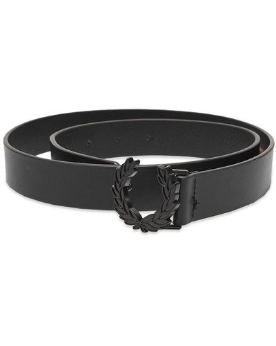 Fred Perry Wreath Leather Belt - Black
