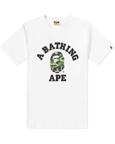 A Bathing Ape Abc Camo University T-Shirt - White