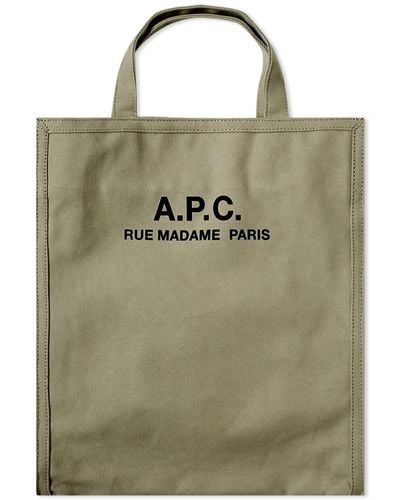 A.P.C. Recuperation Heavy Canvas Tote Bag - Green