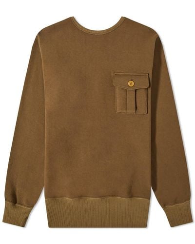 The Real McCoys Military Pocket Sweat - Green