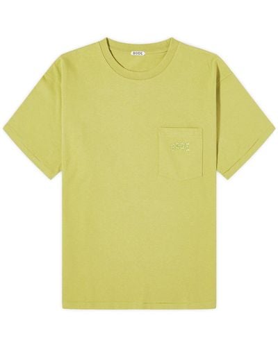 Bode Embroidered Pocket T-Shirt - Yellow
