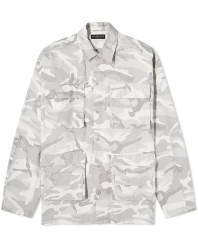 Balenciaga Camo Cargo Shirt Jacket - Grey