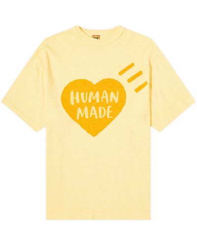 Human Made Garment Dyed Big Heart T-Shirt - Yellow