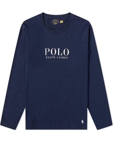 Polo Ralph Lauren Long Sleeve Logo Lounge T-Shirt - Blue