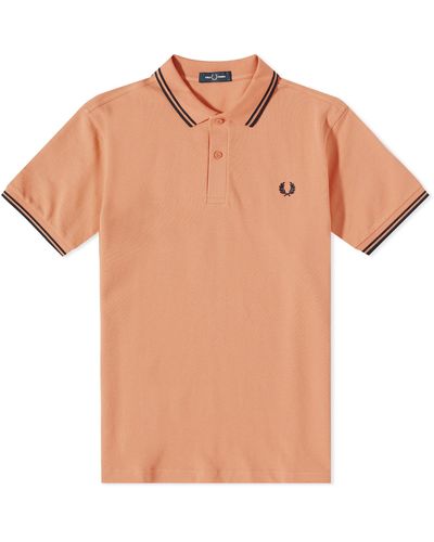 Fred Perry Slim Fit Twin Tipped Polo Shirt - Orange