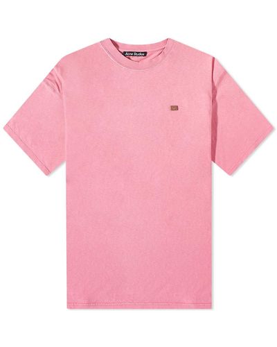 Acne Studios Exford Fade Face T-Shirt - Pink