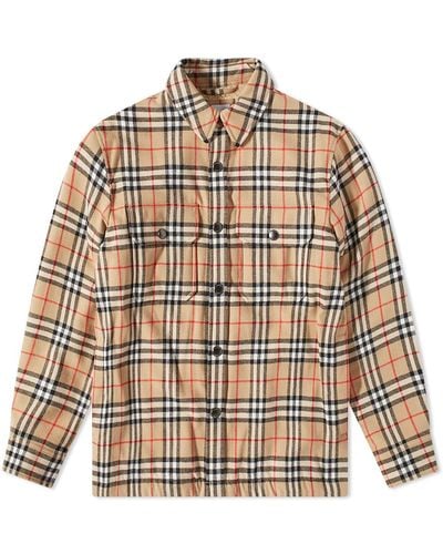 Burberry Calmore Wool Check Shirt Jacket - Brown
