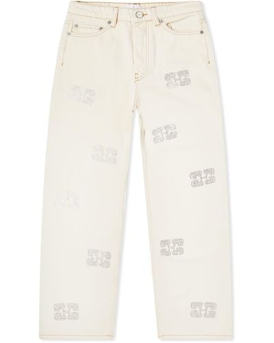 Ganni Sparkle Denim Izey Jeans - Natural