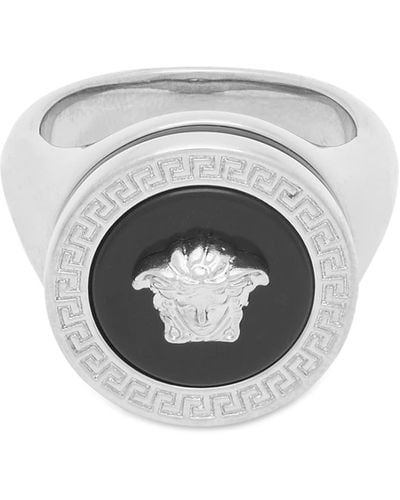 Versace Enamel Medusa Ring - Metallic