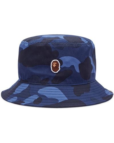 A Bathing Ape Colour Camo Bucket Hat - Blue