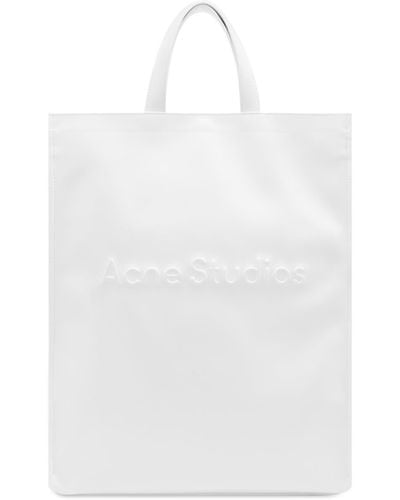 Acne Studios Logo Shopper Tote Bag - White