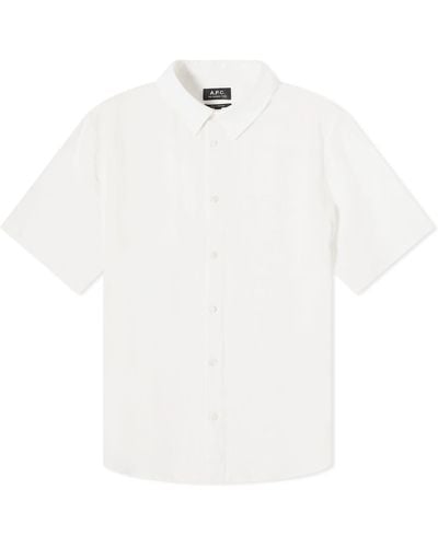 A.P.C. Bellini Short Sleeve Linen Shirt - White