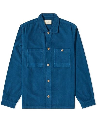 Folk Microcheck Cord Shirt End Exclusive - Blue