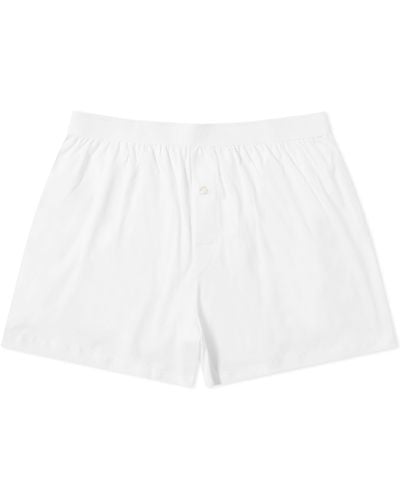 Sunspel Superfine One Button Boxer Shorts - White