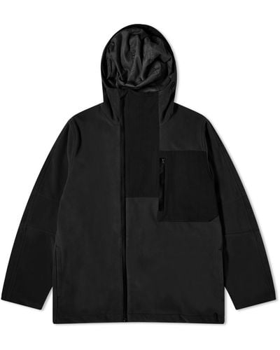 Maharishi Asym Zipped Hooded Fleece Jacket - Black
