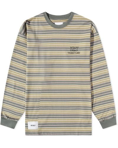 WTAPS 06 Long Sleeve Stripe T-Shirt - Grey