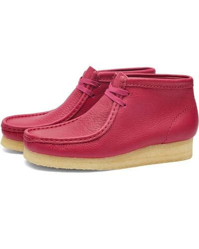 Clarks Wallabee Leather Boots - Red