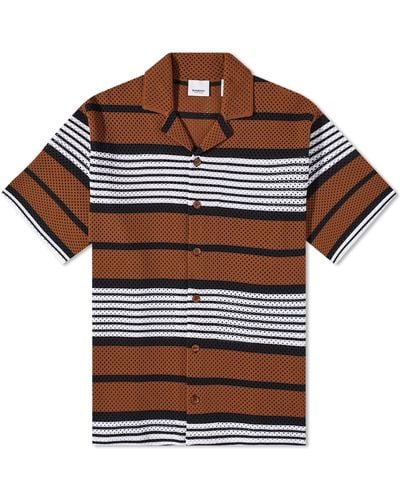 Burberry Triple Stripe Woven Vacation Shirt - Brown