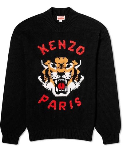 KENZO Lucky Tiger Crew Knit - Black