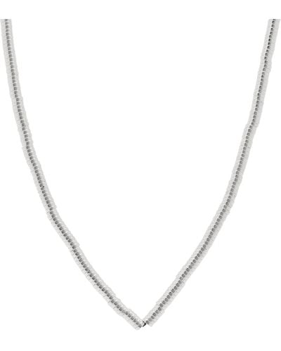 Mikia Heishi Beaded Necklace - Metallic