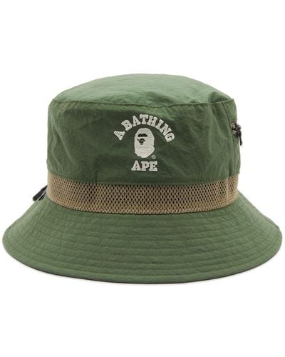 A Bathing Ape Colour Blocking Bucket Hat - Green