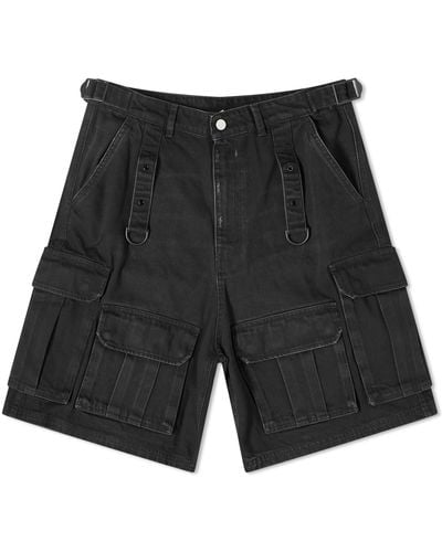 Vetements Multi Pocket Cargo Denim Shorts - Black