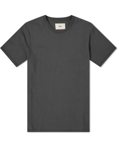 Folk Contrast Sleeve T-Shirt - Gray