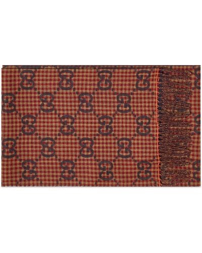 Gucci Gg Poule Scarf - Red