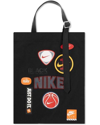 Comme des Garçons Comme Des Garçons X Nike Multi Logo Print Tote Bag - Black