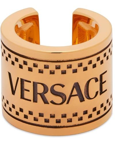 Versace Chunky Logo Ring - Metallic