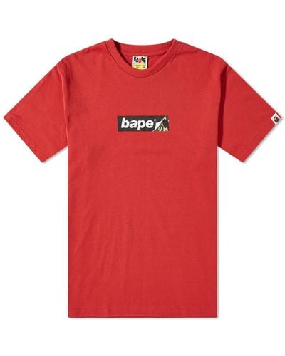 A Bathing Ape Archive Bape Camo Box Logo T-Shirt - Red