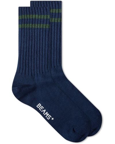 Beams Plus Schoolboy Sock - Blue