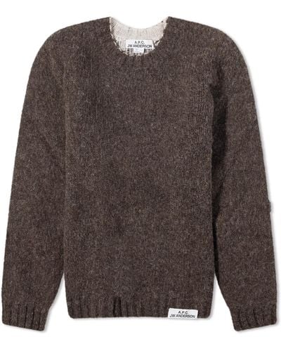 A.P.C. X Jw Anderson Ange Reversible Crew Knit - Brown