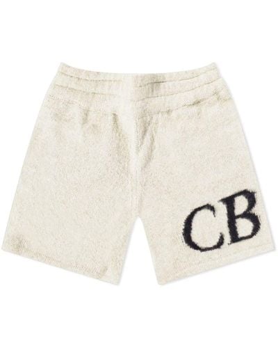 Cole Buxton Intarsia Knit Shorts - Natural